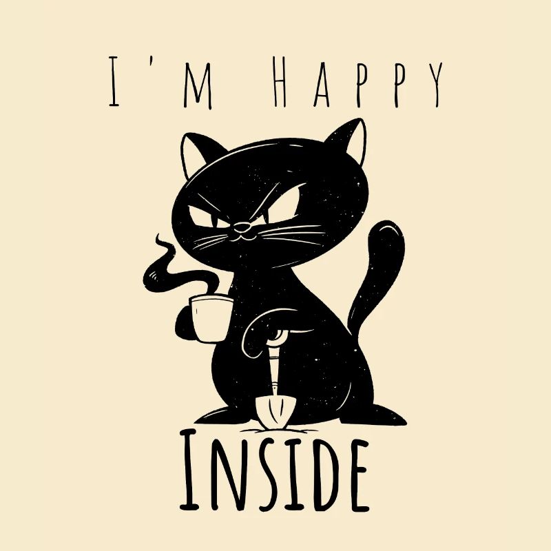 I'm Happy Inside - Cat and Coffee Gift idea
