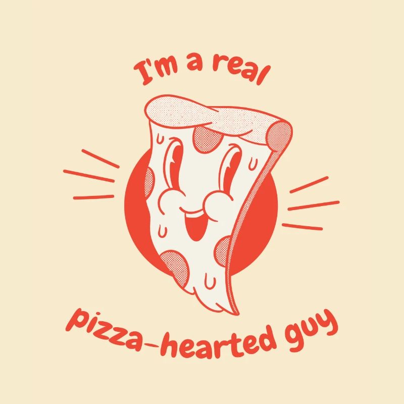 I'm A Real Pizza-Hearted Guy Retro Funny Pizza