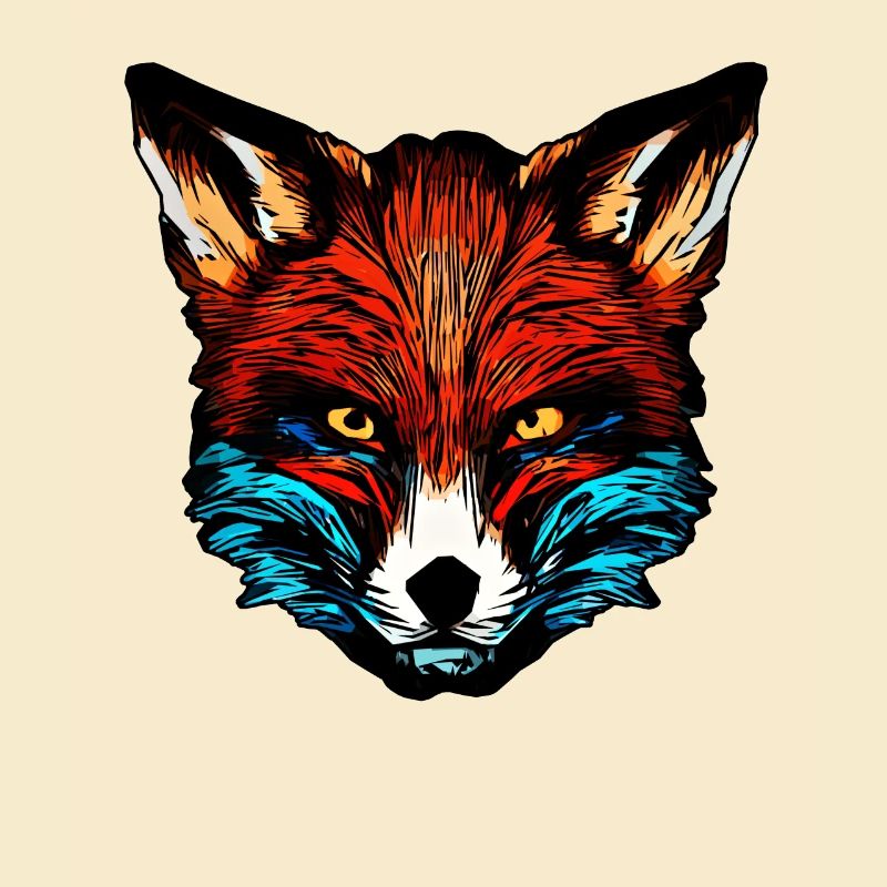 Conception d’animaux forestiers de renards parsemés de têtes d’animaux