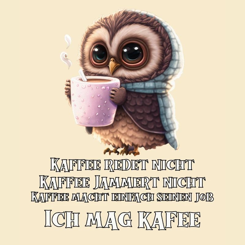 Süße Eule Kaffee redet nicht Kaffee jammert nicht