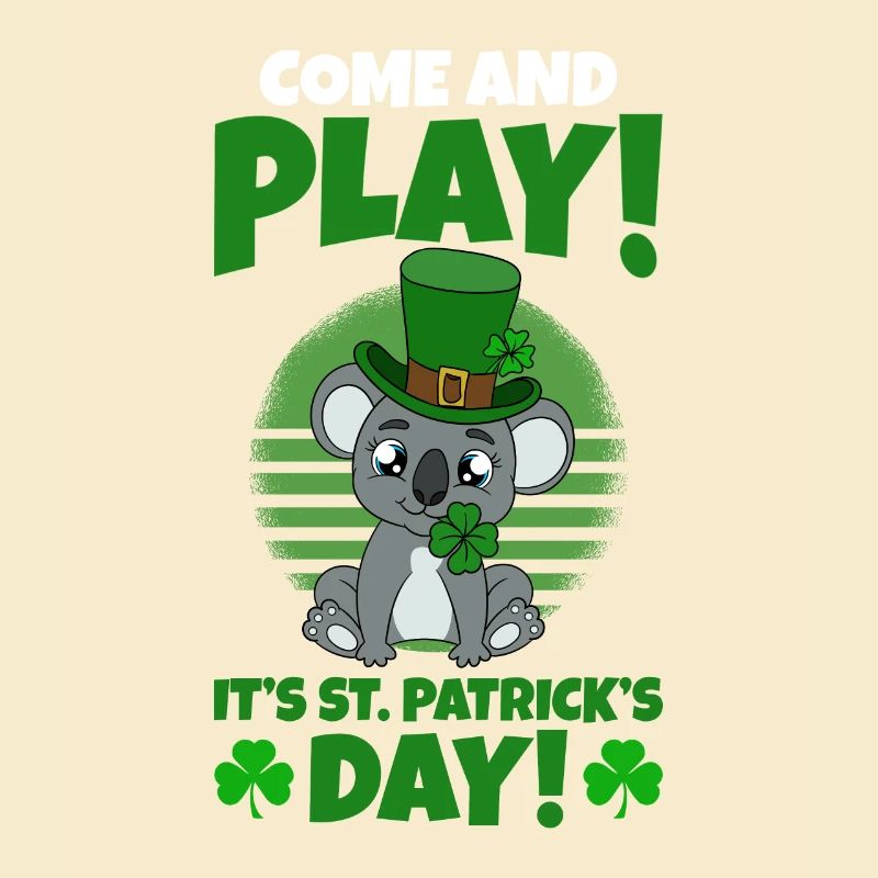 Koala mignon avec chapeau Saint Patrick