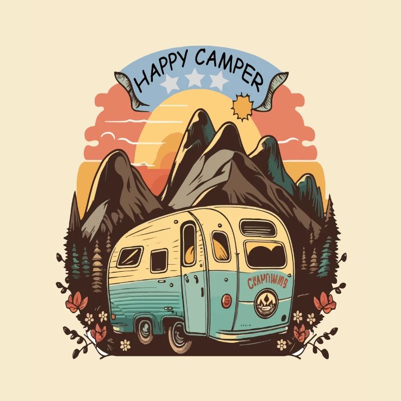 Glücklicher Camper