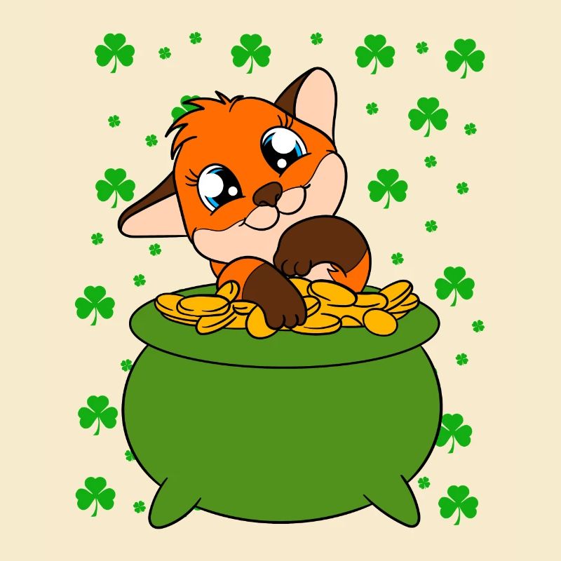 Mignon trèfle renard Saint-Patrick