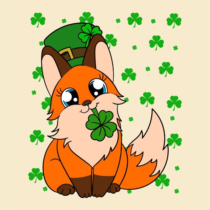 Mignon trèfle renard Saint-Patrick