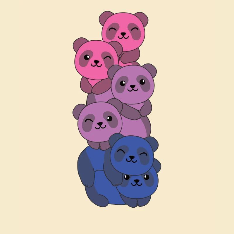 Bi Flag Pride LGBTQ Mignon Panda Bunch