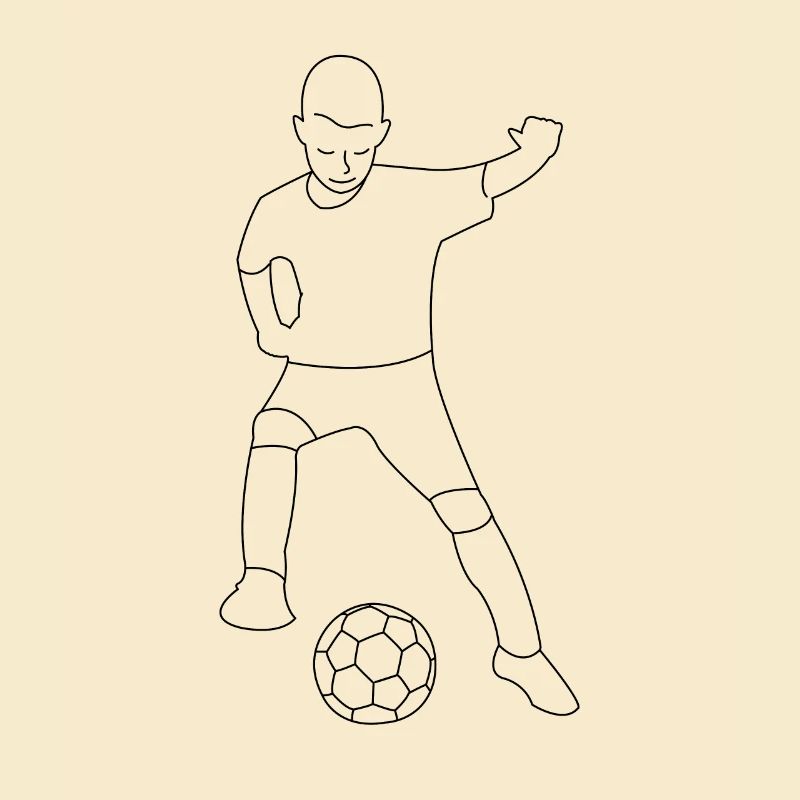 Fußball Junge gezeichnet