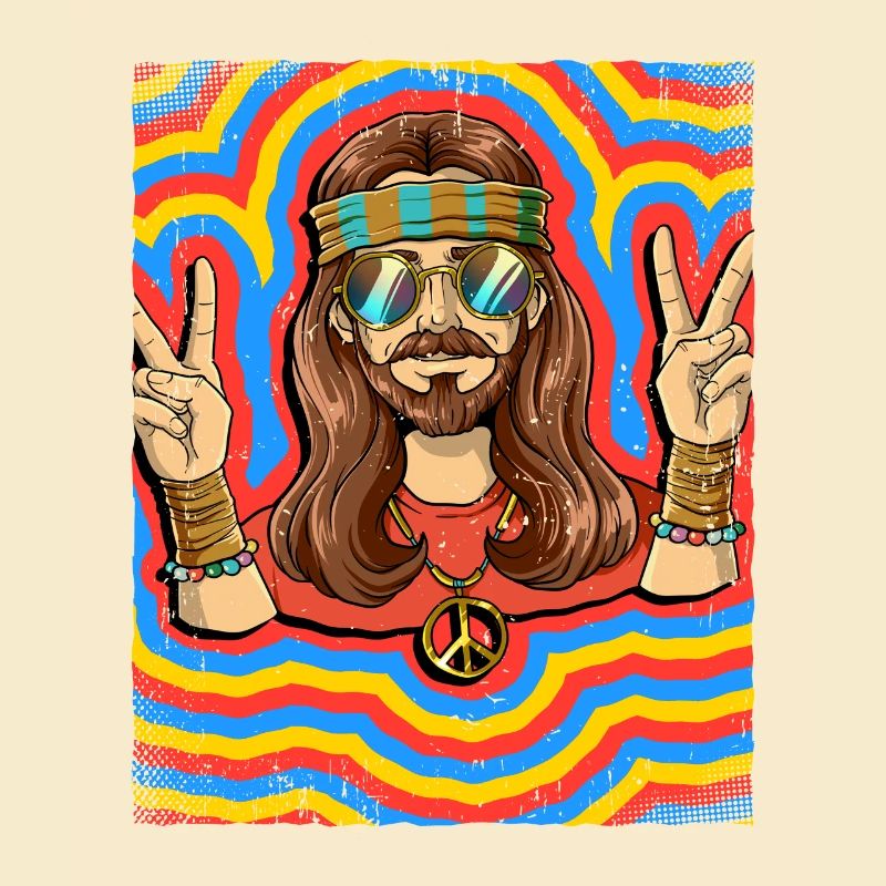 Hippie Mann Psychedelisch Trippy