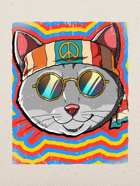 Hippie Katze Psychedelisch Trippy