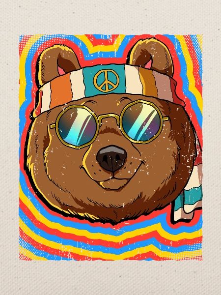 Hippie Bär Psychedelisch Trippy