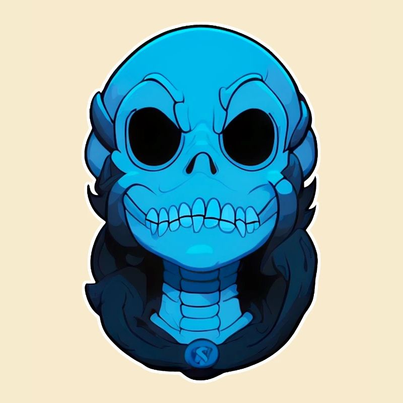 Blauer Monsterschädel