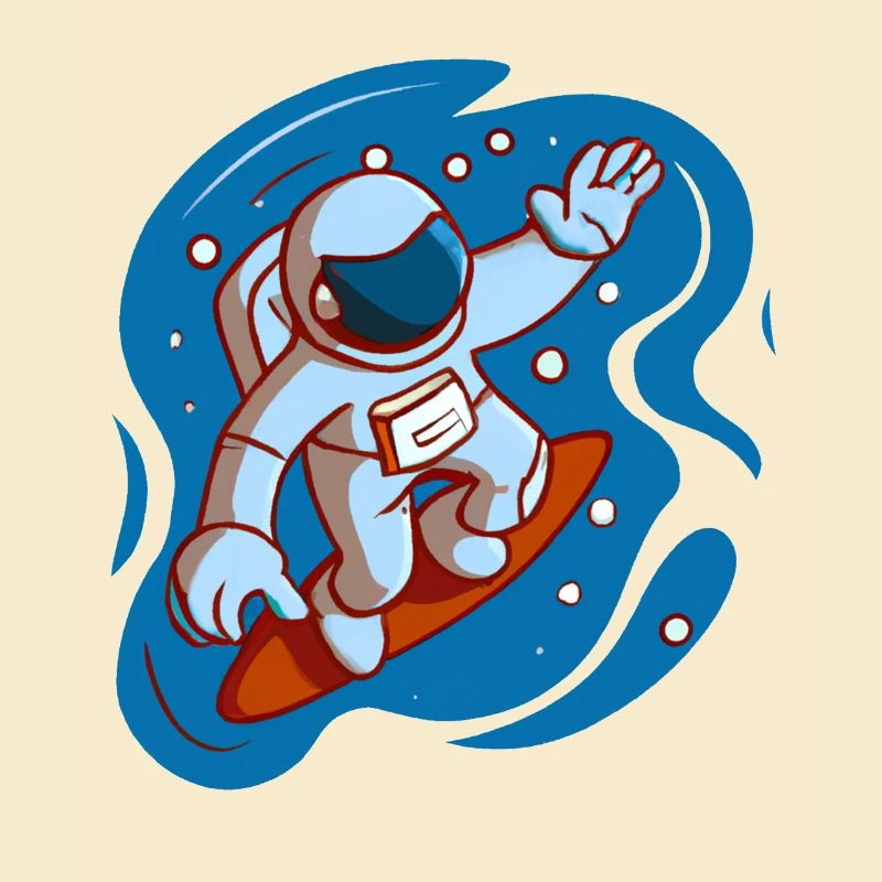 astronaute surf dans l'espace