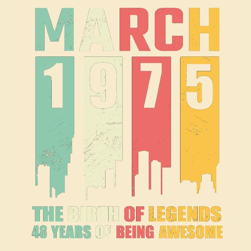 48th birthday March Born 1975 Gift idea