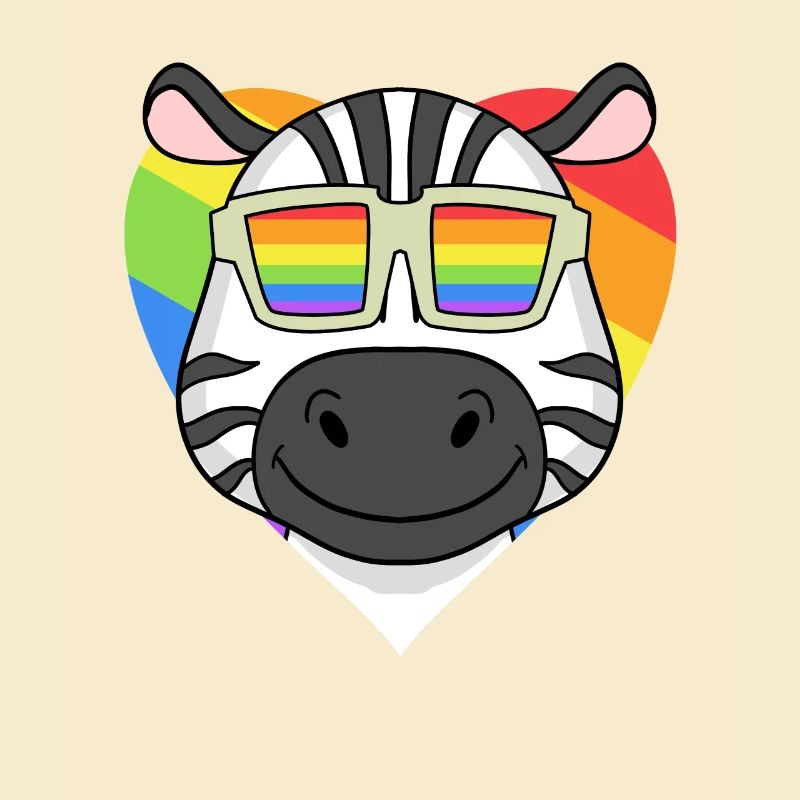 Regenbogen - Zebra mit Brille