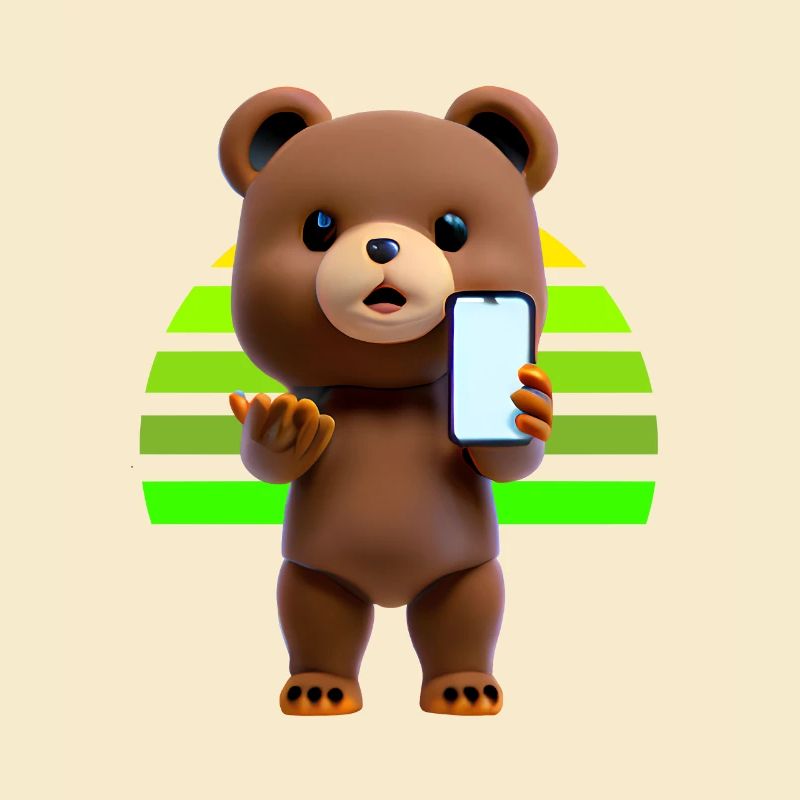 Bär mit Smartphone