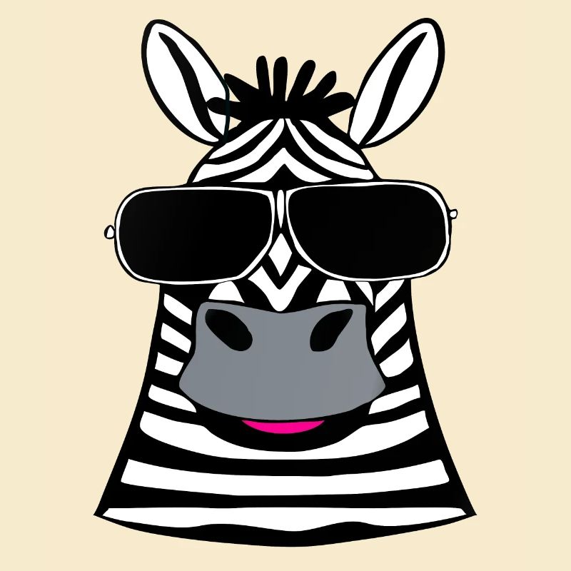Zebra mit Sonnenbrille