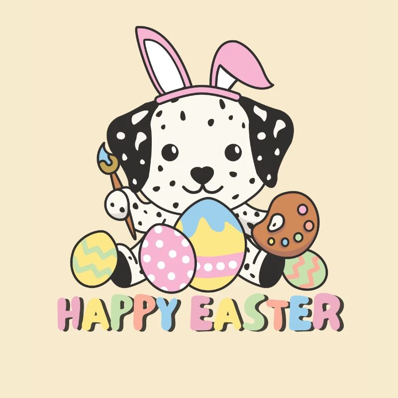 happy easter süßes Dalmatiner Ostern mit