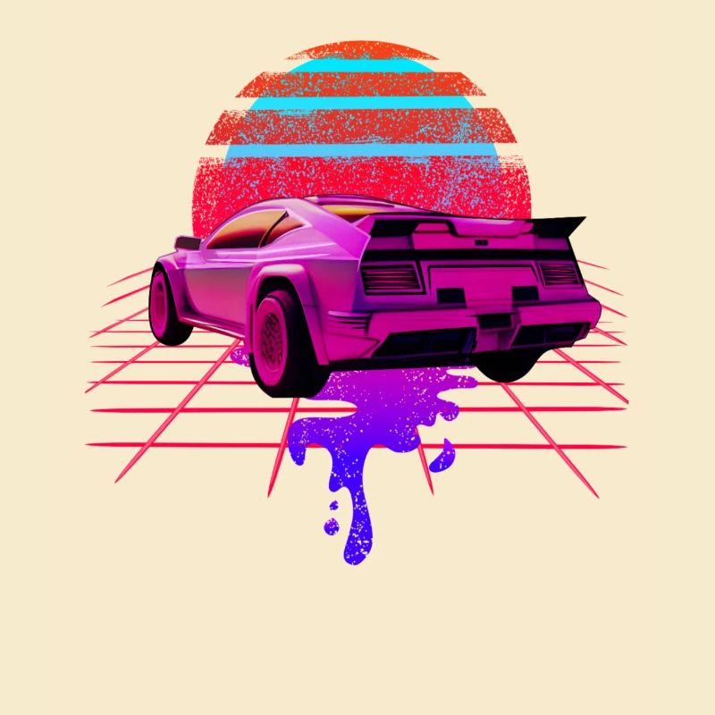 Retro Wave Auto 80s Skyline Vaporwave