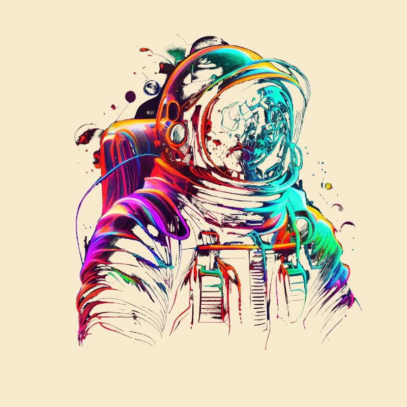 Outer Space Line Art Bunte Spaß Spaceman