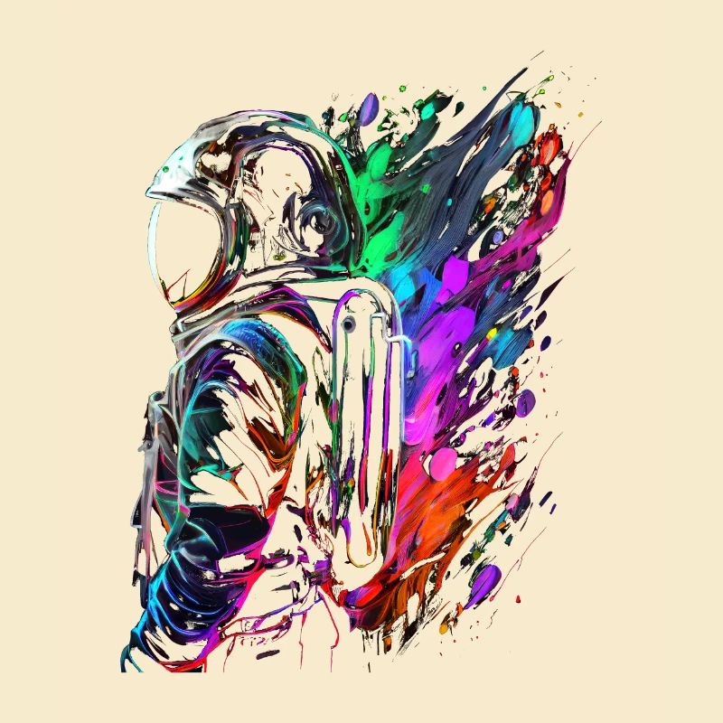 Outer Space Splash Art Bunte Spaß Spaceman