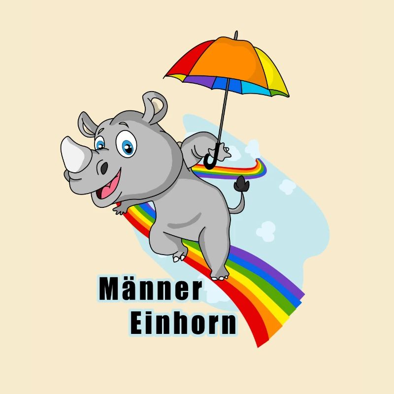 Männer Einhorn auf dem Regenbogen