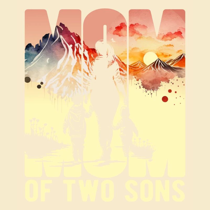 Mutter mit zwei Söhnen Muttertag Berge Mama Kind