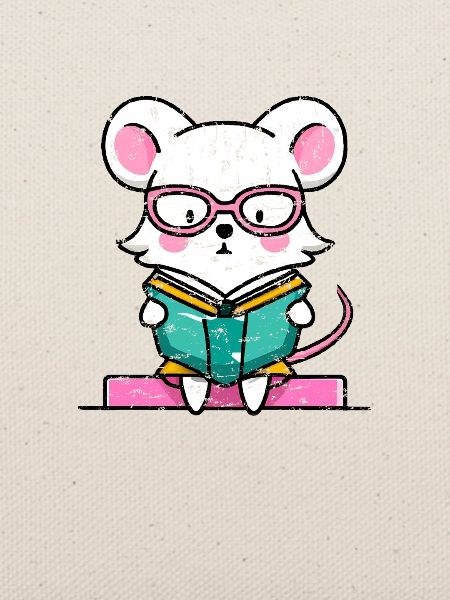 Leseratte Maus im Buch