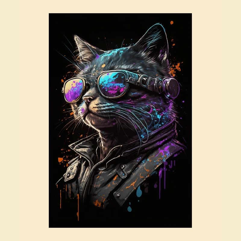 Cool Biker Cat