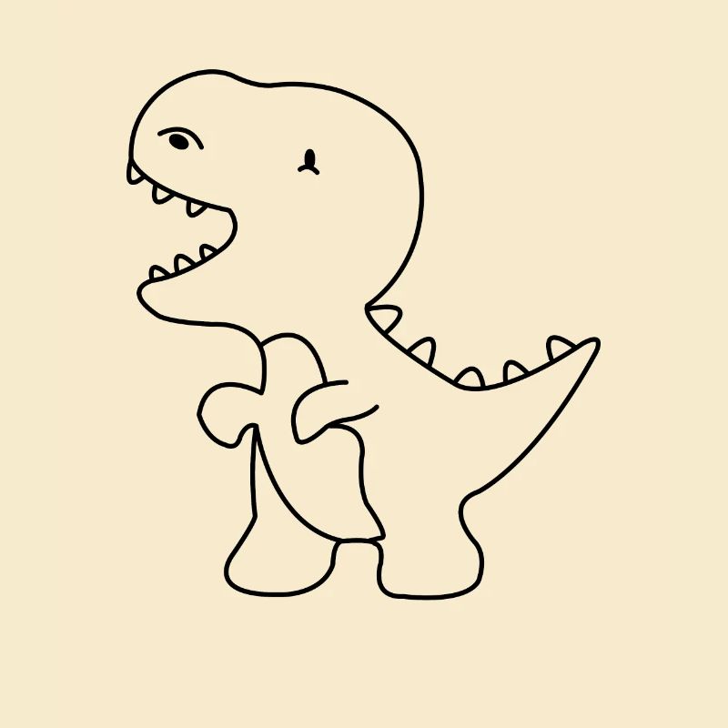 Dino Dinosaurier handgezeichnet