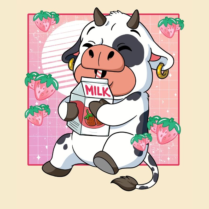 Kawaii Kuh Erdbeermilch