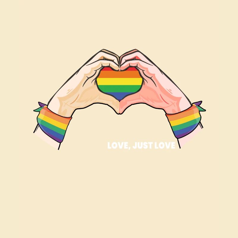 CSD LGBT Hands Shape Rainbow Heart Pride Love
