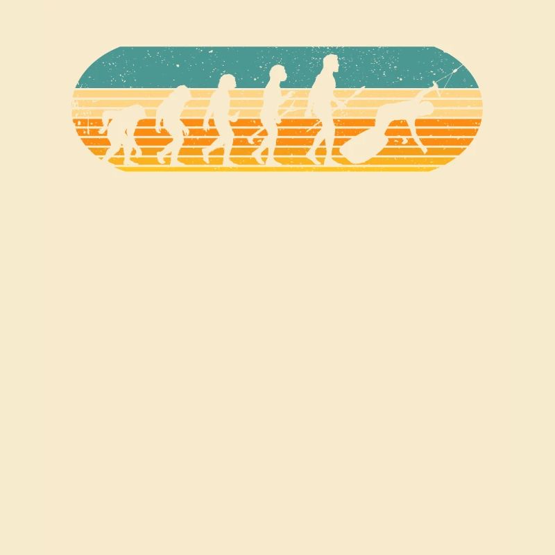 Retro Wakeboard Evolution of Man Wakeboarder