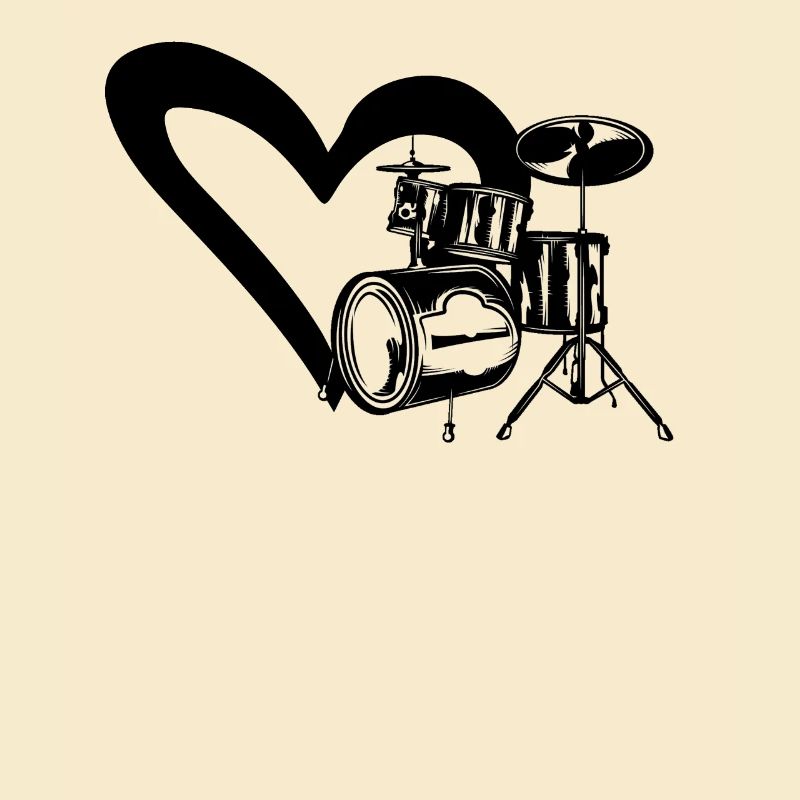 Heart Drum Set Drumming Instrument Drummer Drum Pl