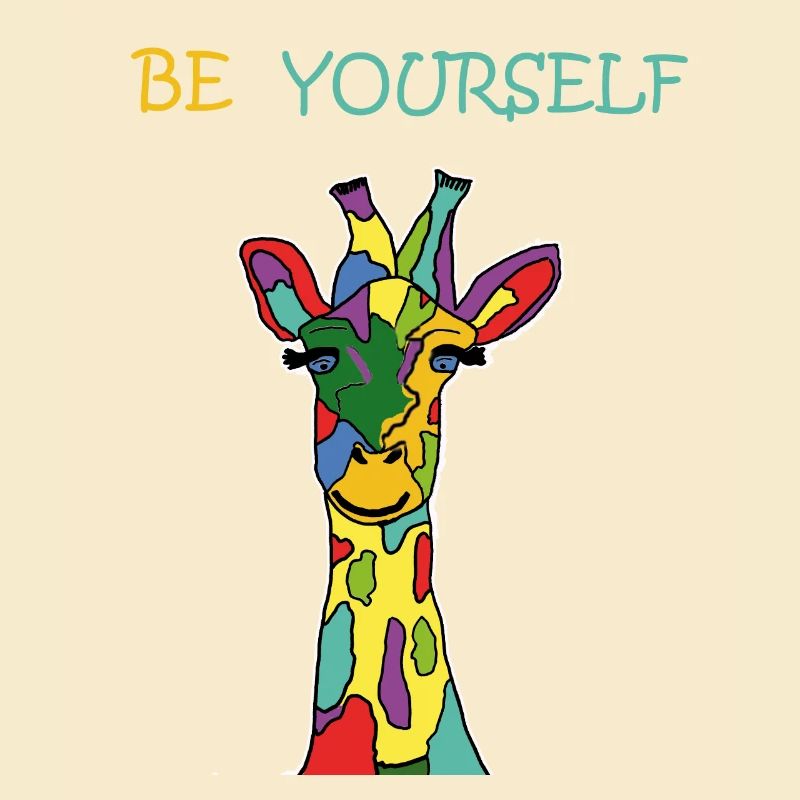 Giraffe Be Yourself Sei Du Selbst Bunt Anders