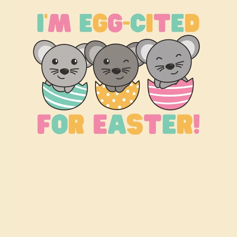 cute mice at Easter with Easter eggs mouse