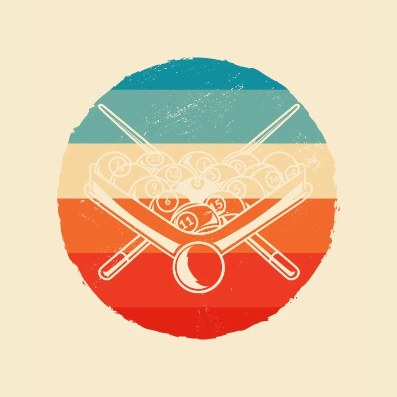 Retro Graphic Pool Billard Snooker Billard Cue 8-B