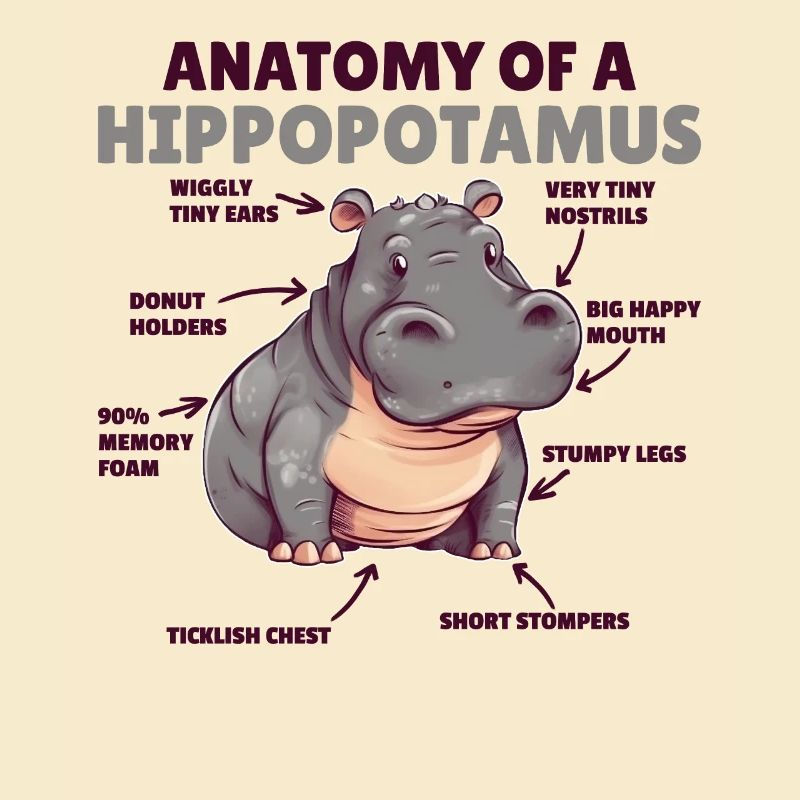 Explication de l’hippopotame doux Anatomie d’un hippopotame