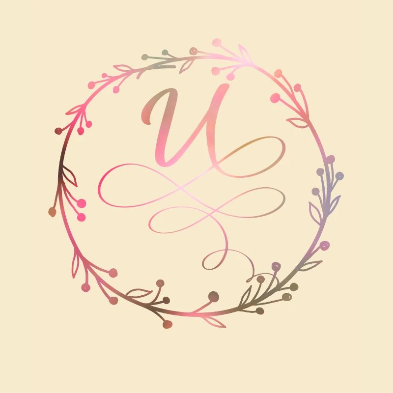 Monogramm, Buchstabe U, Kalligrafie Ornament