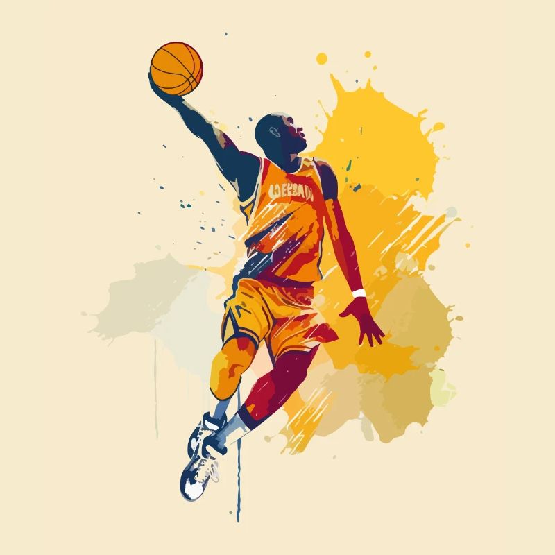 Basketteur Basketteur Dunking Splash Coloré