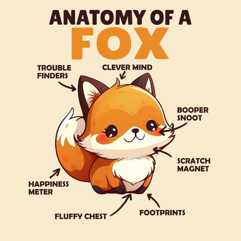 Explication du renard mignon Anatomie d’un renard