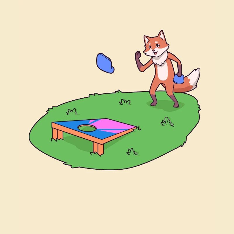 Fuchs spielt Cornhole