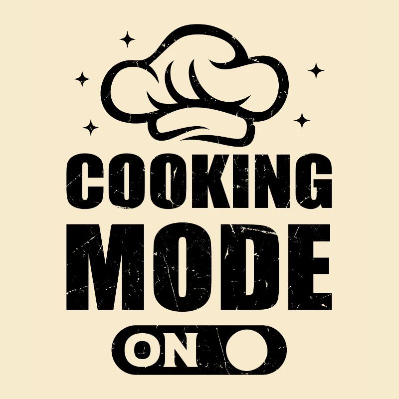 Cooking Mode On Cook Chef's Hat Restaurant Kitchen