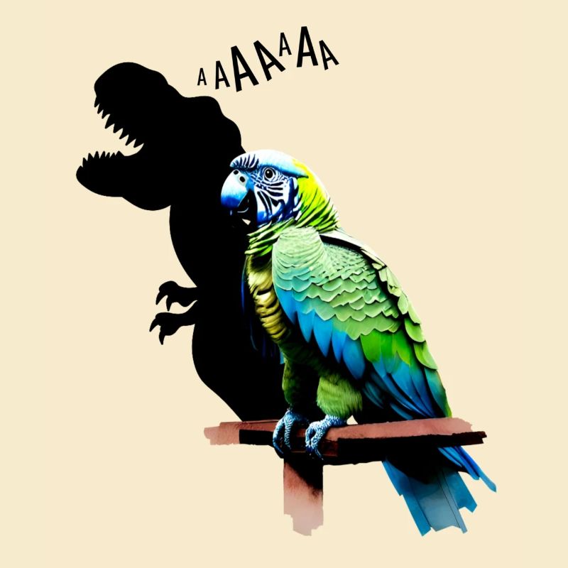 Funny T-Rex Parrot Yellow Blue Macaw Macaw