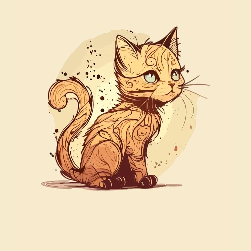 Cat in comic style