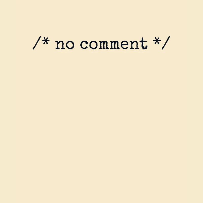 No Comment Developer Softwareentwickler Coder