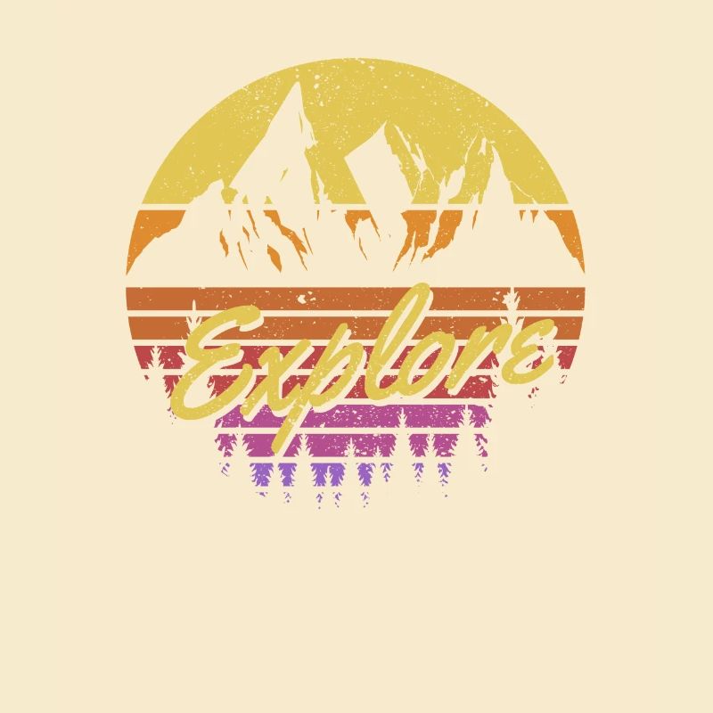 Discover Retro Rainbow Gradient Mountain