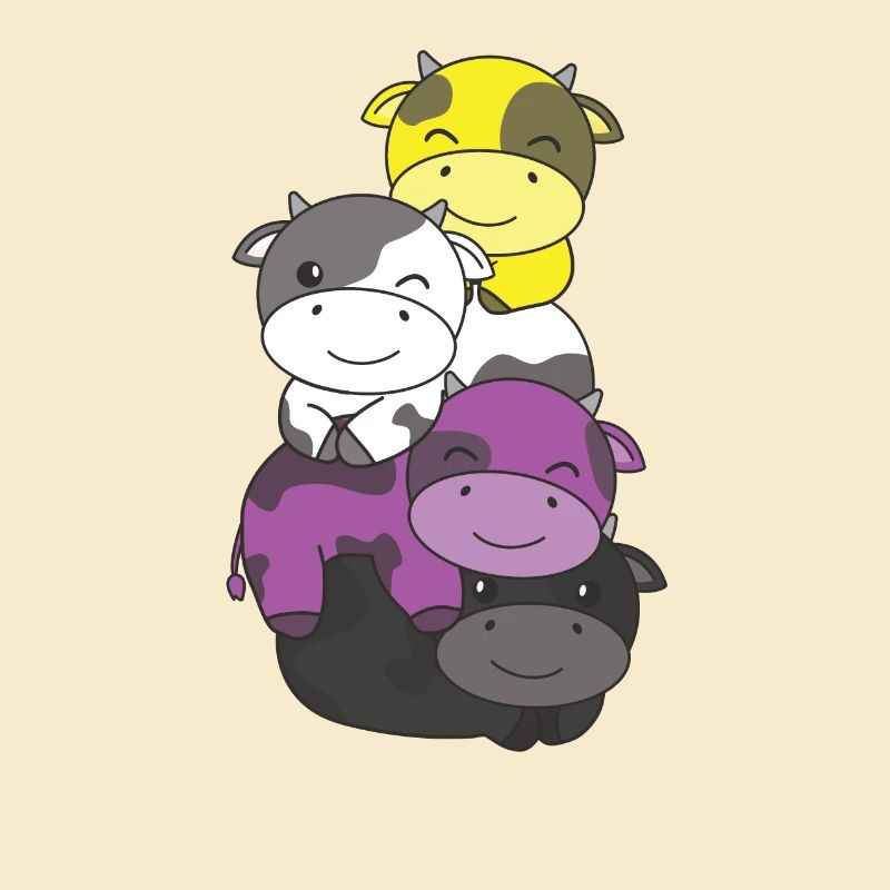Nonbinary Flag Pride LGBTQ Cute Cow Stack