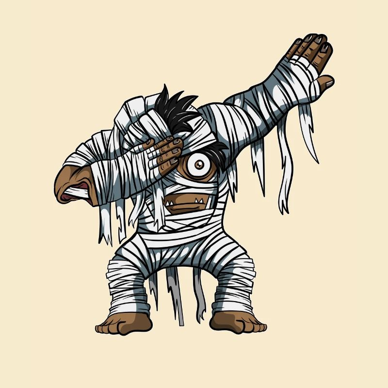 Dabbing Mummy Pumpkin Glowing Skeleton Halloween