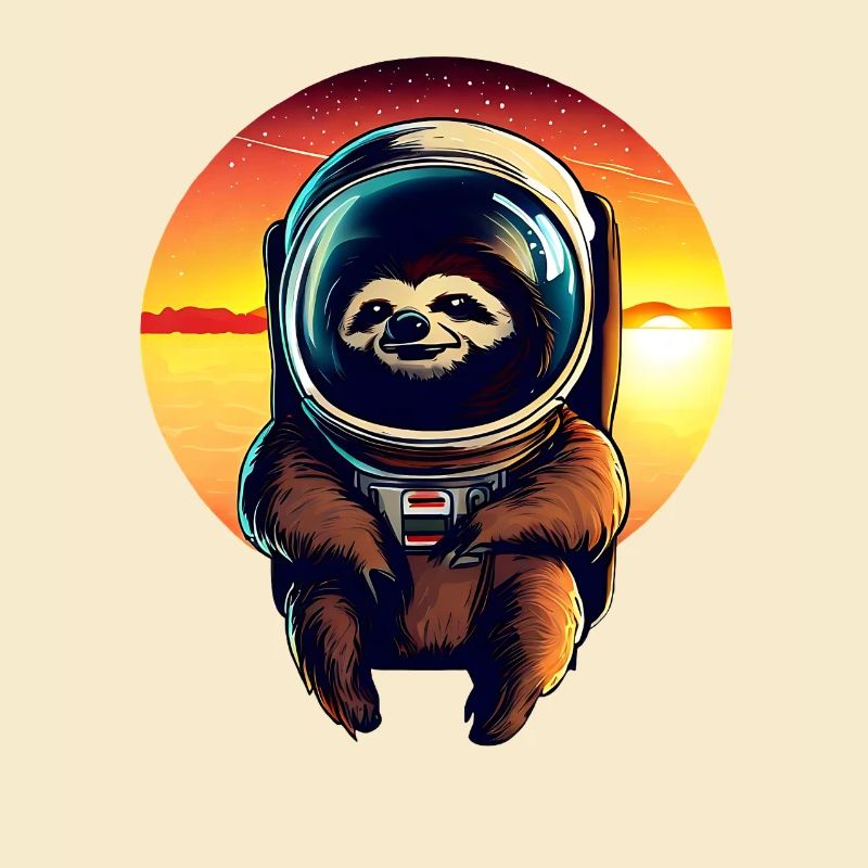 Lazyer in space at sunset