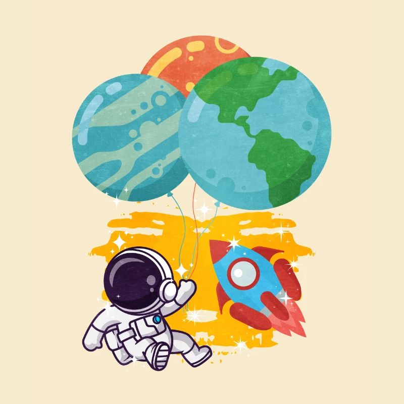 Astronaut Pluto Neptun Erde Balloon