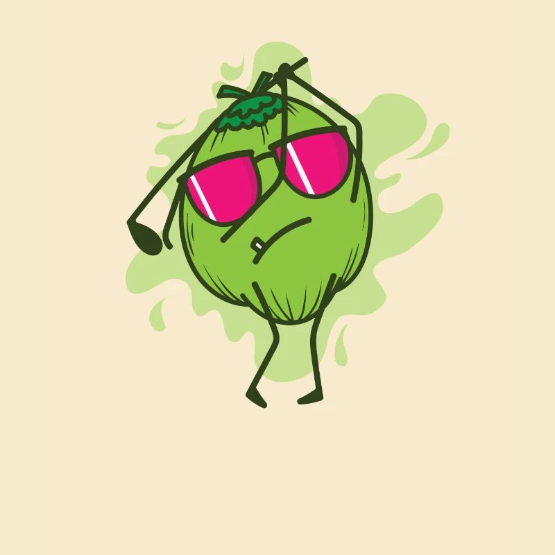 Coconut while golfing fruit palm tree